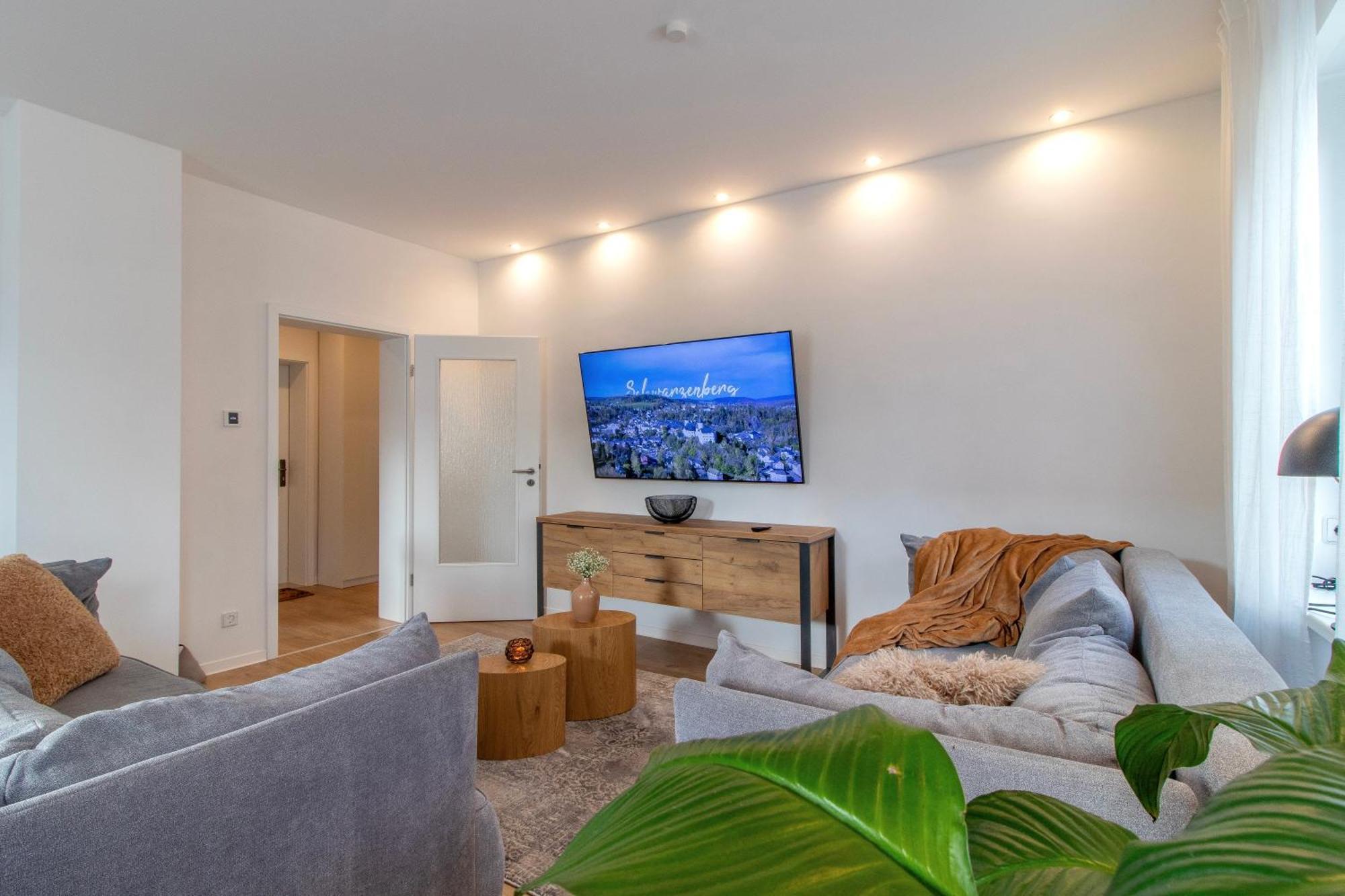 Stilvolles City-Apartment I Netflix I Wlan L Stellplatz I Zentral Schwarzenberg  Luaran gambar