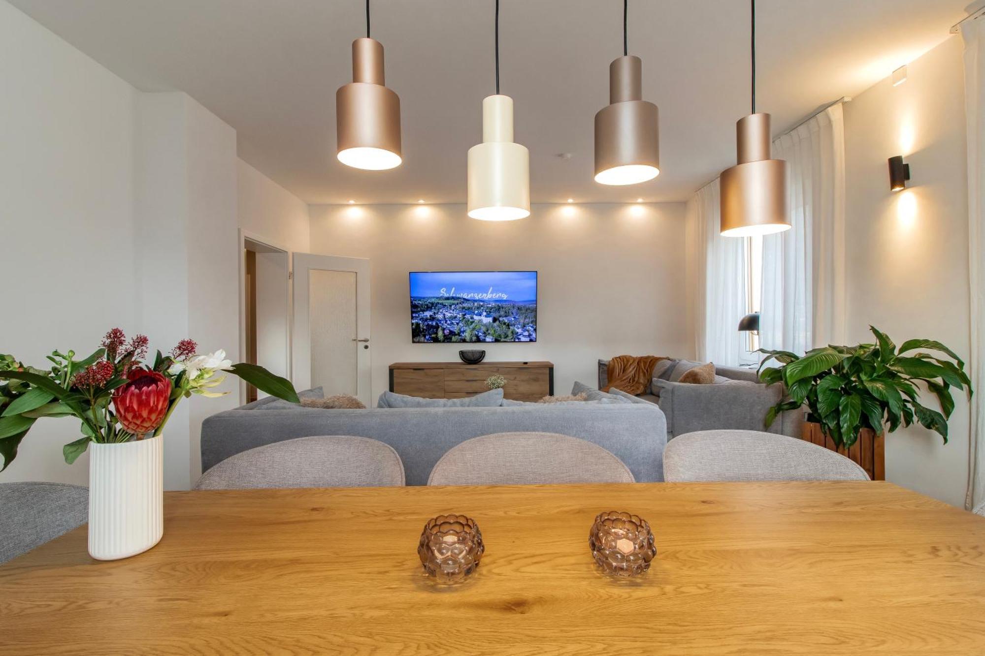 Stilvolles City-Apartment I Netflix I Wlan L Stellplatz I Zentral Schwarzenberg  Luaran gambar